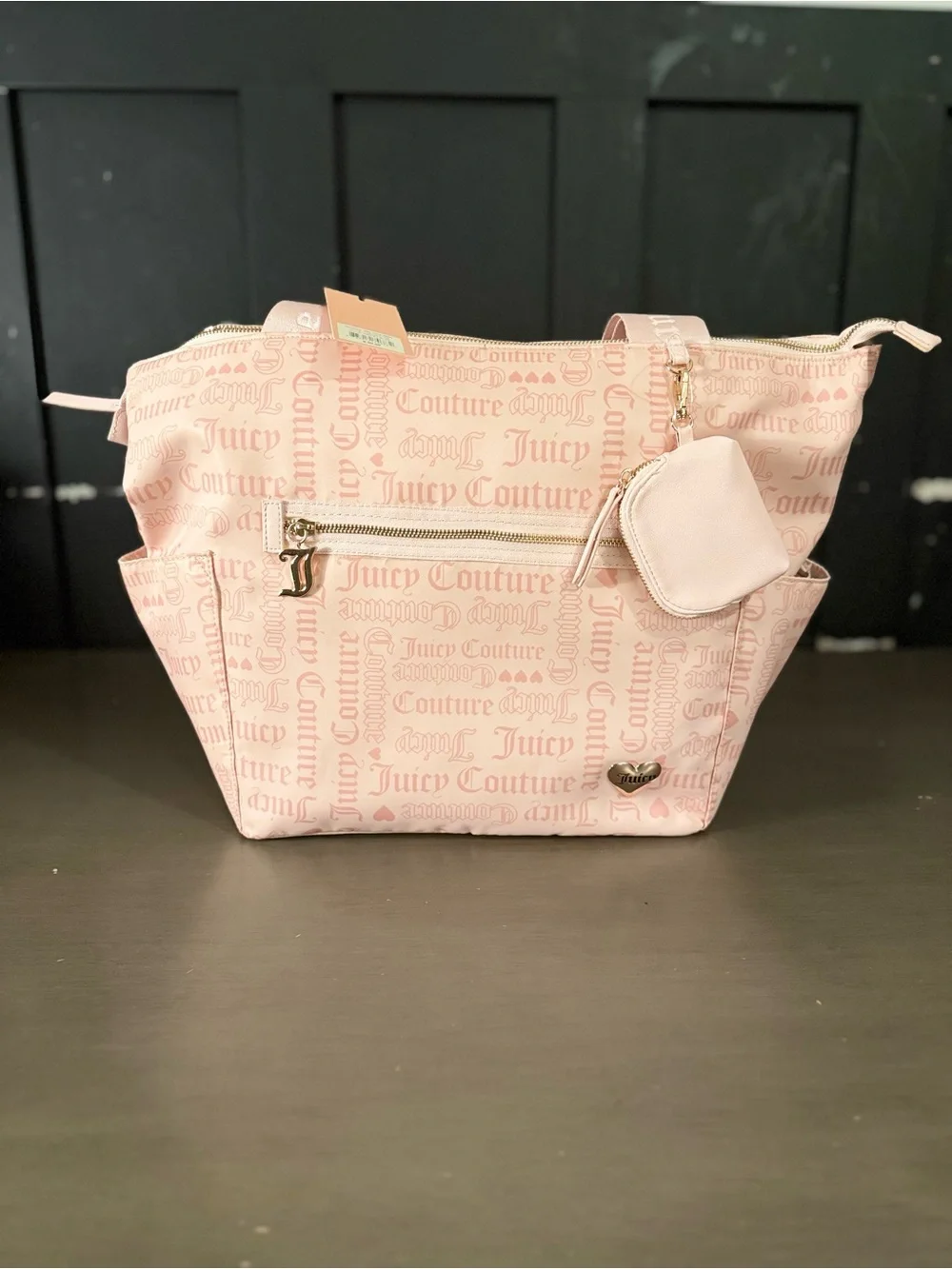 Juicy Couture Light Pink Logo Tote with Coin Pouch